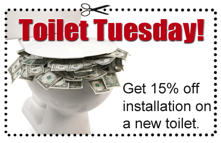A coupon for toilet installation through Able Plumbing Repair Service, Inc. in Orange Park, FL