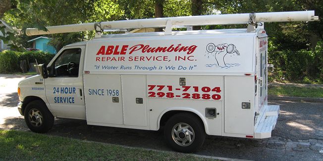 Able Plumbing Repair Service, Inc. branded truck representing a plumbing services company servicing Jacksonville, FL